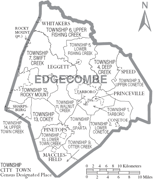 Map of Edgecombe County, North Carolina - Familypedia
