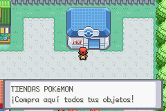 Cartel de tienda Pokémon en Ciudad Verde RfVh