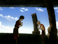 Zuko and Aang bow