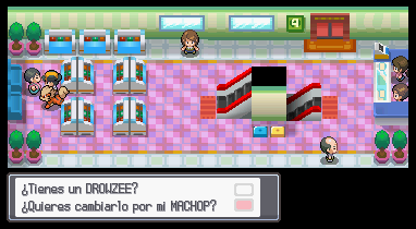 Chico del Drowzee en el centro comercial de ciudad Trigal