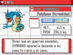 Entrada de Gyarados en HG