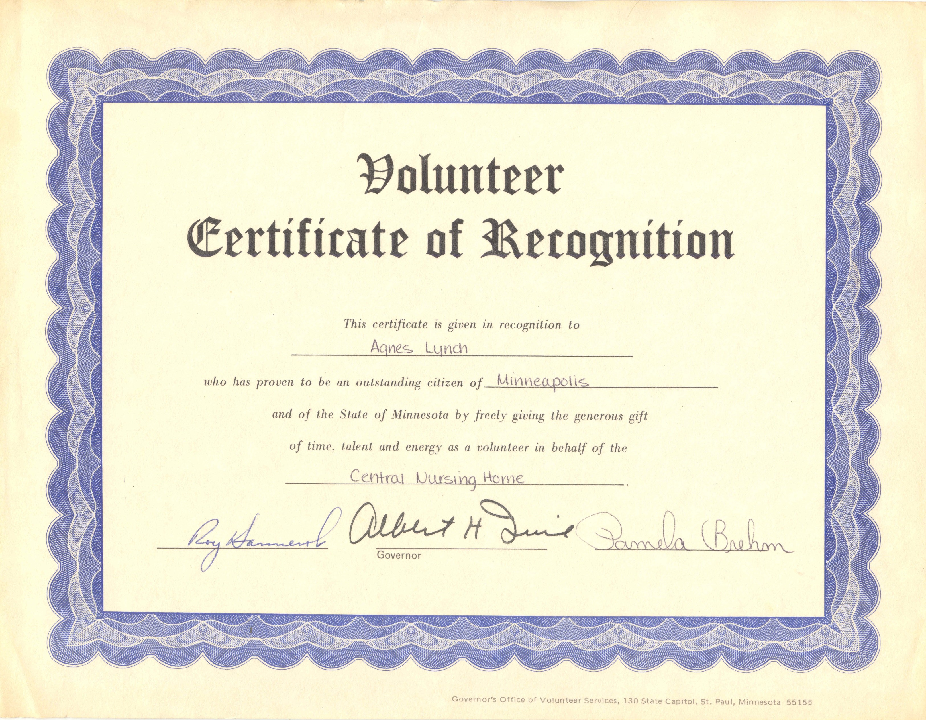 Free Printable Volunteer Certificates Printable Templates