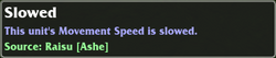 Slowed Debuff tooltip
