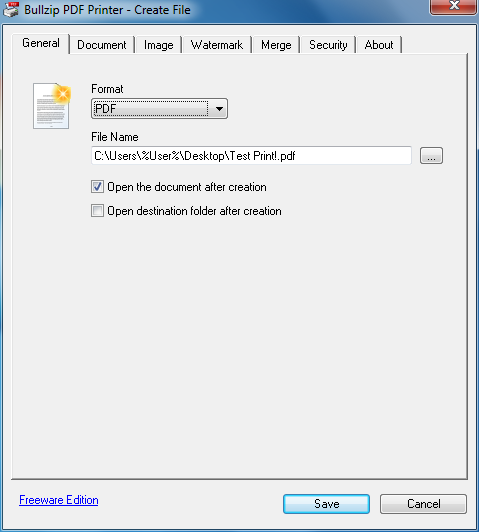 Bullzip PDF Printer 7.1 on Windows 7