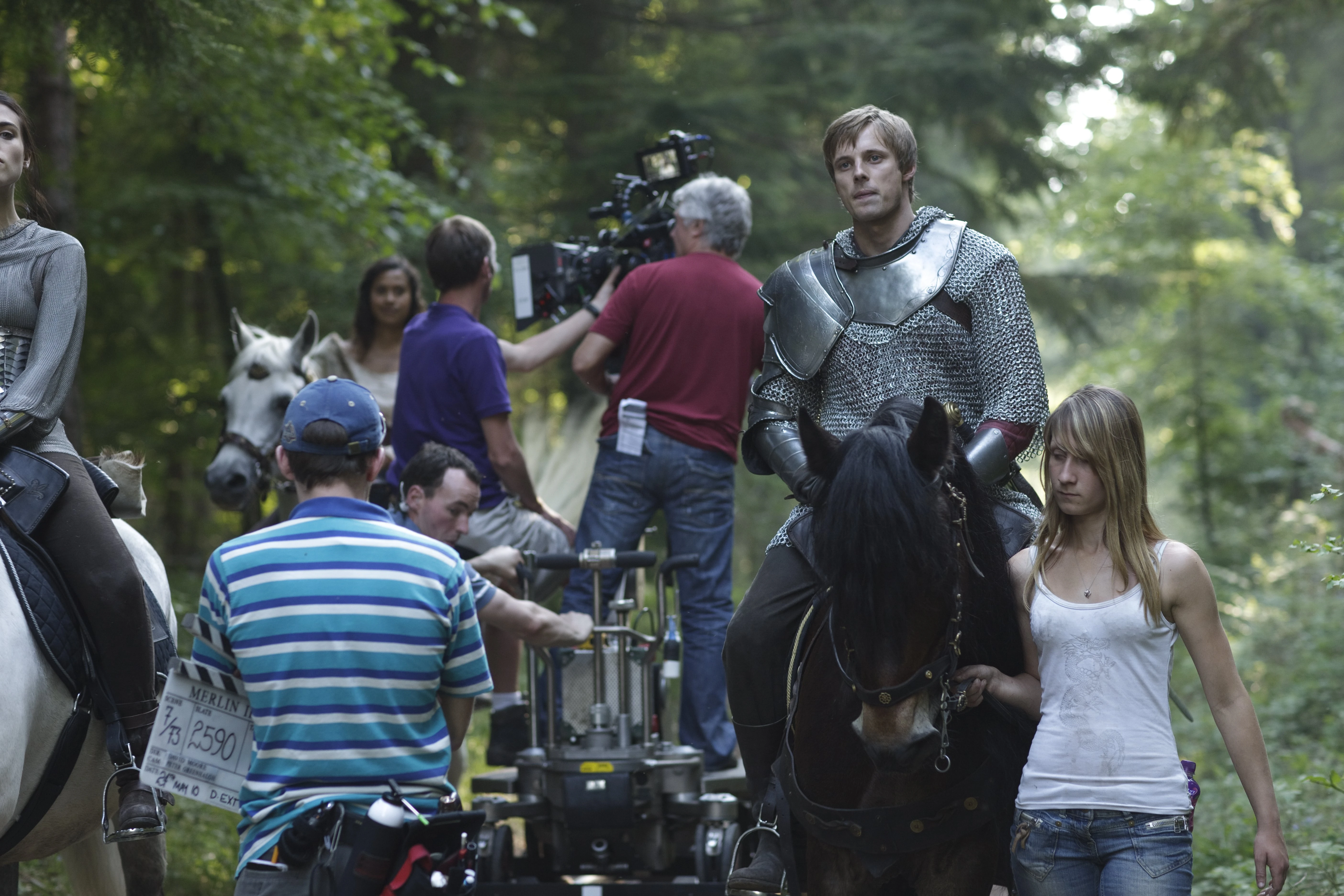 Image Bradley James Angel Coulby and Katie McGrath Behind The Scenes