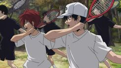 Kintaro and Ryoma training together at the U-17 Camp mountains