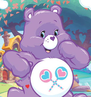 care bear with lollipops