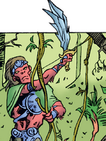 Massassi cutting lianas