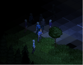 Running from zombies zoomed up