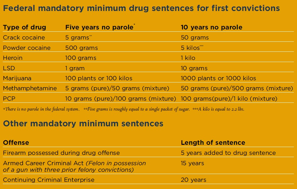 arguement against minimum drug sentencing List of the cons of mandatory minimum sentences 1 some critics say that drug offenses are often pointed at minority groups and since this is the case. arguement against minimum drug sentencing List of the cons of mandatory minimum sentences 1 some critics say that drug offenses are often pointed at minority groups and since this is the case.