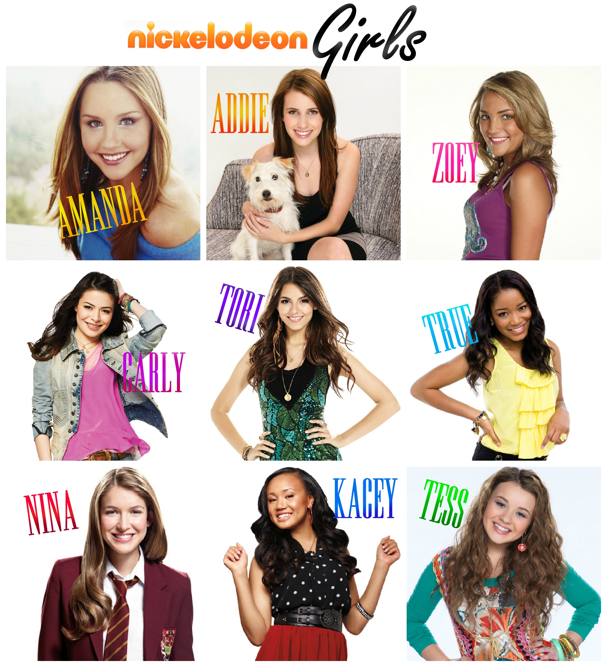 Image Nickelodeon Girls Collage Names.jpg Victorious Wiki