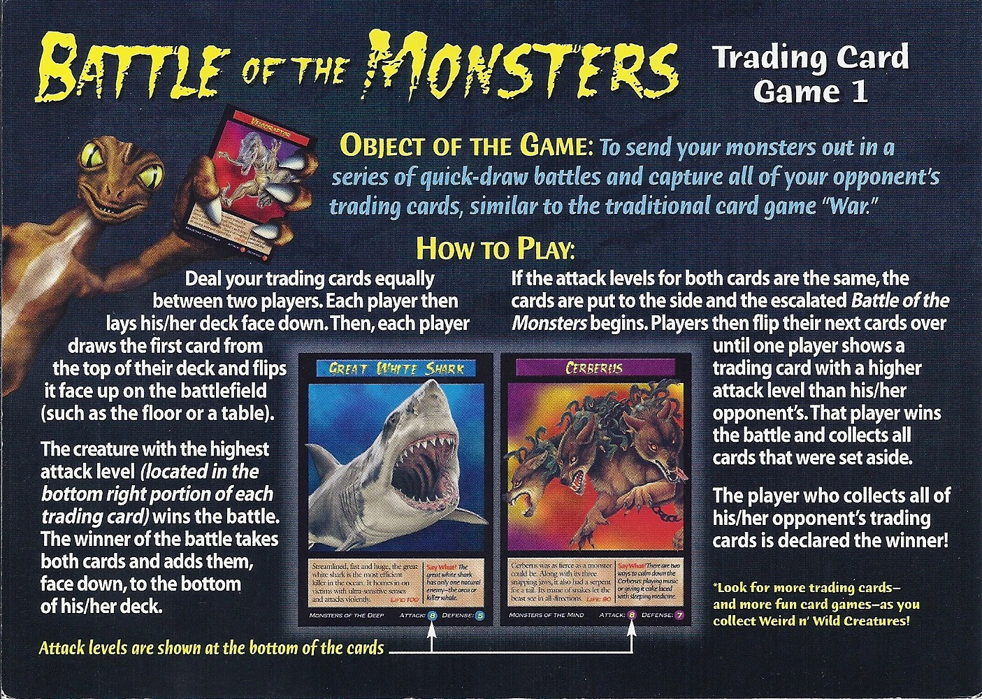Battle of the Monsters Trading Card Game 1 Wierd N'wild Creatures Wiki