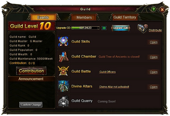 New guild window